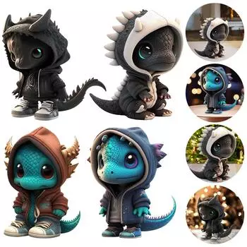 Крутые фигурки драконов, креативные рождественские украшения в виде драконов, милые статуэтки драконов, скульптуры динозавров из смолы, украшения для рождественской вечеринки белый