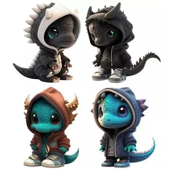 Крутые фигурки драконов, мультяшные милые статуи драконов, креативное украшение для рождественской вечеринки Black