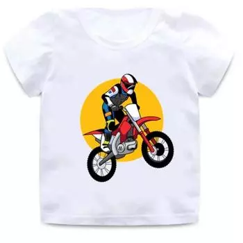 Крутые футболки для мальчиков для мотокросса Rider, летняя модная детская футболка, уличная одежда, одежда для маленьких девочек, детские топы 9T