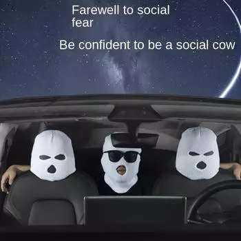 Крутые и забавные чехлы на подголовники автомобильных сидений, в форме шляпы, универсальные, аксессуары для украшения салона автомобиля 2PC чёрный