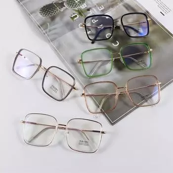 Крутые новые квадратные женские и мужские очки с прозрачными линзами, очки с защитой от синего света, компьютерные очки чёрный