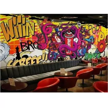 Крутые обои с граффити 3d, креативные обои с граффити, танцевальная комната, граффити, настенная бумага для спорта, тренажерного зала, граффити 200 cm(W) x 140 cm(H)