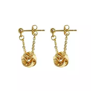 Крутые серьги-цепочки с узлом, готический стиль, позолоченные висячие серьги, зажимы для ушей, темные уличные женские украшения в стиле панк с пирсингом 01