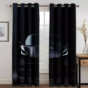 Крутые спортивные черные красные автомобильные мальчики детские шторы для окон в детской спальне гостиной зале украшения кухни шторы жалюзи W50 X H130(CM)X2&Hook