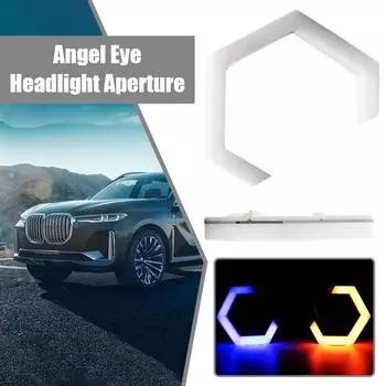 Крутые светодиодные фары Angel Eyes Demon Eyes, подходящие для BMW, шестиугольные двойные линзы RGB, апертура, модификация автомобиля Super Br R6K5