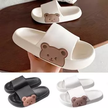 Крутые тапочки для дома, ванной комнаты, домашние легкие тапочки на мягкой подошве, женские тапочки 36 чёрный