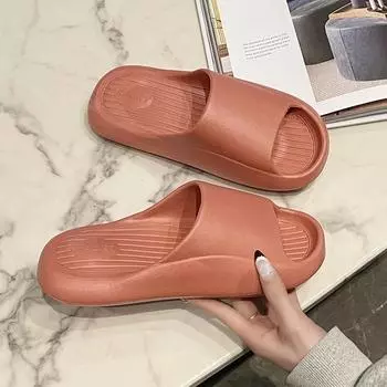 Крутые тапочки для наступания на дерьмо 2025 летние мужские и женские нескользящие и дезодорирующие толстые мягкие напольные для ванной в помещении дома улучшенное ощущение сопротивления 36/37 абрикосовый