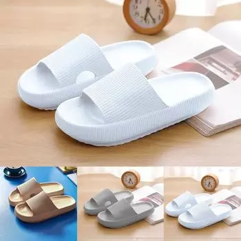 Крутые тапочки Домашние тапочки Домашние противоскользящие бесшумные тапочки на толстой подошве 36 серый