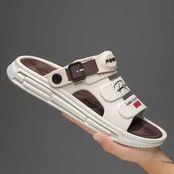 Крутые тапочки мужские корейские версии студенческие односложные тапочки для отдыха на открытом воздухе домашние тапочки для двоих носить мужские тапочки 38