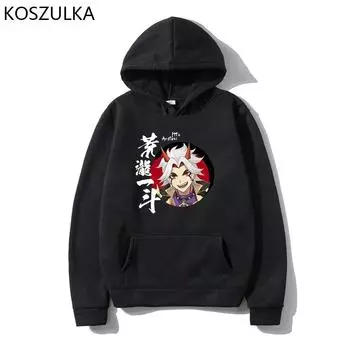 Крутые толстовки с капюшоном Arataki Itto Genshin Impact, женская толстовка в стиле Харадзюку, модные зимние новые толстовки, пуловер с капюшоном Genshin L