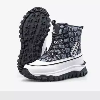 Крутые женские высокие кеды, осенние и зимние туфли на платформе, флисовые ботинки, женская обувь из искусственной кожи, зимние ботинки 36