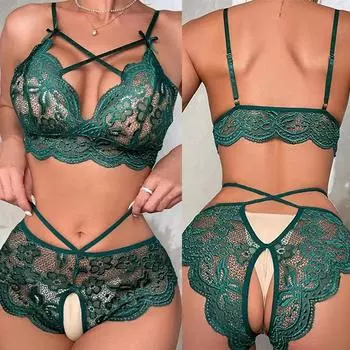 Кружева без промежности Женское повседневное нижнее белье Сексуальное женское нижнее белье Непослушное нижнее белье Пижамы Подвязки Lenceria Femenina S