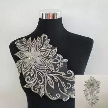 Кружевная аппликация, трехмерная вышивка, дизайн «сделай сам», мягкая цветочная вышивка, аппликация, нашивка для одежды, домашнее использование