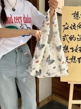 Кружевная бабочка, новая модная холщовая сумка, женская новая литературная сумка-тоут, вместительная сумка-жилет для поездок на работу