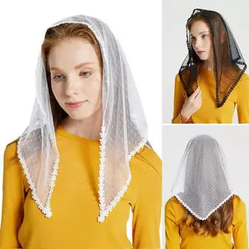 Кружевная бандана для девочек, солнцезащитный кружевной платок для кемпинга, завязывающийся сзади, солнцезащитный платок для девочек, дорожный платок для волос белый