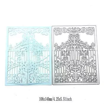 Кружевная дверная рама, трафарет, металлический трафарет, сделай сам, скрапбукинг, альбом, бумажная карта, тиснение, ремесленный декор, художественная высечка, ворота, окно
