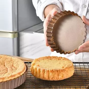 Кружевная форма для торта, антипригарная термостойкая форма для выпечки цвета шампанского, золота, легко снимается для здоровой выпечки без усилий 22cm