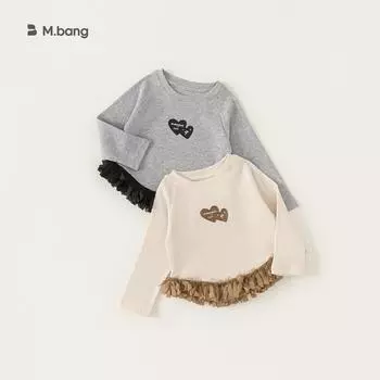 Кружевная футболка с длинными рукавами для девочек Youbao Autumn, QY42027 120 cm