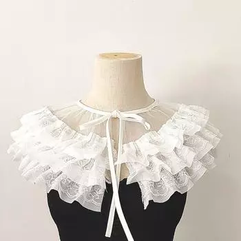 Кружевная кружевная шаль женская, накидка солнцезащитная многофункциональная, универсальный воротник-подделка