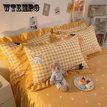 Кружевная наволочка с мультяшным принтом, две наволочки для дома, одна двуспальная наволочка для спальни для девочек