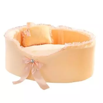 Кружевная овальная конура для собак, зимняя теплая конура для кошек, питомник для домашних животных, матрас для собак, товары для домашних животных, кровать для собаки 40 50CM шампанского