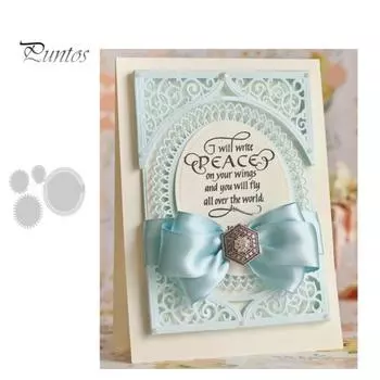 Кружевная овальная рамка DIY Скрапбукинг Тиснение бумажные карты Альбом Металлические штампы серебряный