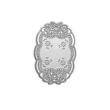 Кружевная овальная рамка металлический серебристый трафарет тиснение резка штампы для скрапбукинга бумага альбом карты изготовление серебряный