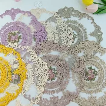 Кружевная подставка 28*28 см, цвет абрикосовой пасты, бежевый, верблюжий G