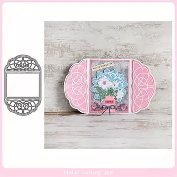 Кружевная поздравительная открытка Металлические штампы Трафареты Высечка DIY Скрапбукинг Альбом Бумажная открытка Тиснение One Size серебряный