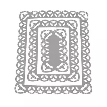 Кружевная прямоугольная рамка металлический серебристый трафарет тиснение резка штампы для скрапбукинга бумага альбом карты изготовление серебряный