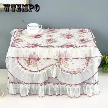 Кружевная пряжа с краями, чехол для микроволновой печи, ткань, пылезащитная занавеска, кухонная бытовая необрастающая крышка, полотенце