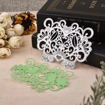 Кружевная рамка «Любовь» из металла, серебристый трафарет, тиснение, резка, штампы для скрапбукинга, изготовление открыток из бумаги серебряный