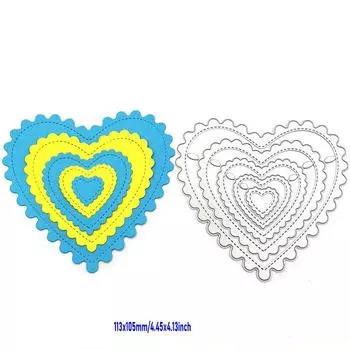 Кружевная рамка с сердечками, вырубные штампы, металлический трафарет, сделай сам, скрапбукинг, альбом, бумажная карта, тиснение, ремесло, художественный высеченный шаблон