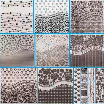 Кружевная рамка со звездами, пластиковые папки с тиснением, трафарет для DIY, скрапбукинг, альбом, декор, шаблон, цветок, лоза No.9-Footprint