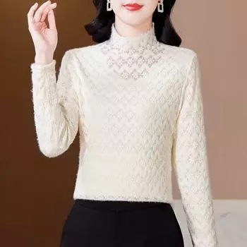 Кружевная рубашка для женщин с новым узким верхом с длинными рукавами для женского нижнего белья. Рубашка Slim от Today s Design L