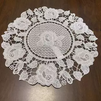 Кружевная салфетка для стола, скатерть, круглые салфетки, крышка для чашки, подставка под тарелку, столовая посуда, украшение для дома 30cm x 30cm