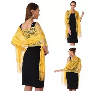 Кружевная шаль Yousheng, однотонная шаль с кисточками, женская тонкая юбка-шарф, шаль для вечеринок, банкетов и мероприятий розовый