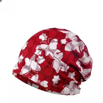 Кружевная шапка женская с шапочкой-бабочкой, дышащая, свободная, тонкая, маленькая, универсальная, с капюшоном Elastic/Capped красный