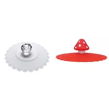 Кружевная силиконовая крышка с бриллиантовой чашкой, термоизоляционная крышка чашки (белый)