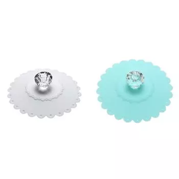 Кружевная силиконовая крышка с бриллиантовой чашкой, термоизоляционная крышка чашки (белый)