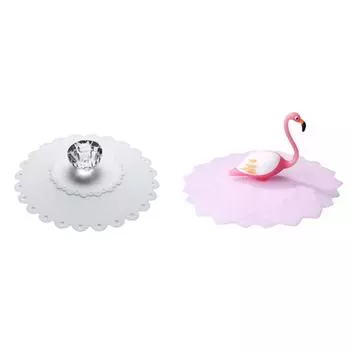 Кружевная силиконовая крышка с бриллиантовой чашкой, термоизоляционная крышка чашки (белый)