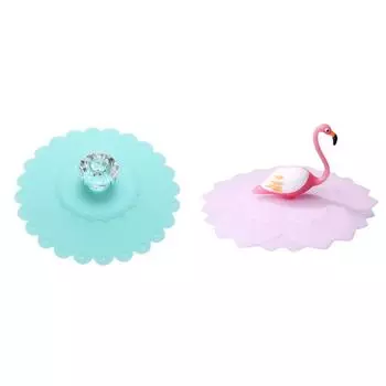 Кружевная силиконовая крышка с бриллиантовой чашкой, термоизоляционная крышка чашки (Голубые)