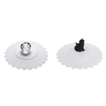 Кружевная силиконовая крышка с бриллиантовой чашкой, термоизоляционная крышка чашки (белый)