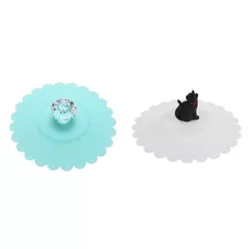 Кружевная силиконовая крышка с бриллиантовой чашкой, термоизоляционная крышка чашки (Голубые)