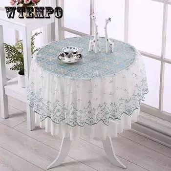 Кружевная скатерть для круглого стола в европейском стиле, бытовая круглая скатерть для журнального столика «все включено», ткань для полотенец, скатерть для круглого стола, скатерть для стола Diameter:50cm