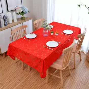 Кружевная скатерть для прямоугольных столов, винтажные свадебные скатерти для приема гостей, званого ужина, детского душа, украшения для чаепития, домашнего декора 143*143cm красный