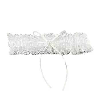 Кружевная свадебная подвязка Искусственный жемчуг Бант Цветочная кружевная подвязка Эластичная подвязка на ногу Пояс для подвязок Свадебные аксессуары для женщин