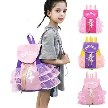 Кружевная танцевальная сумка для девочек, танцевальная балетная сумка для девочек, детская балетная сумка, детский гимнастический кружевной рюкзак