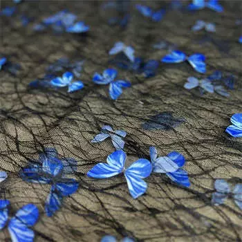 Кружевная ткань Вышитая ткань Сетчатая ткань Трехмерная вышивка Бабочка сетка Кружево Лазерная бабочка своими руками 130*90cm