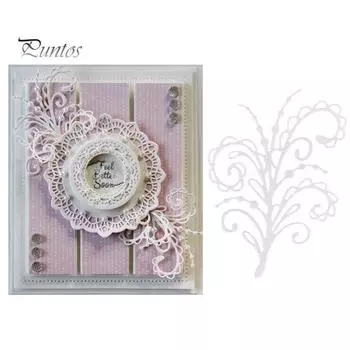 Кружевная ветка, ветка, металлический трафарет, сделай сам, скрапбукинг, бумажные карты, трафарет для рукоделия серебряный